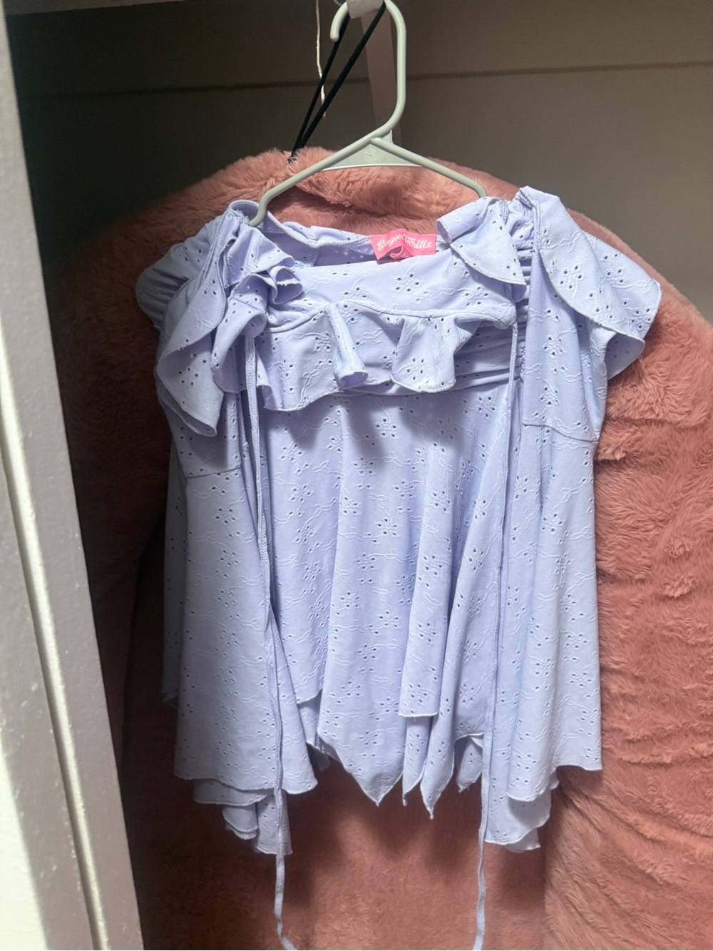 Light Purple Eyelet Ruffle womens large dress sugar thrillz